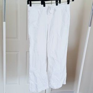 Roxy White Linen Cotton Blend Beachy Pants Juniors Size Large